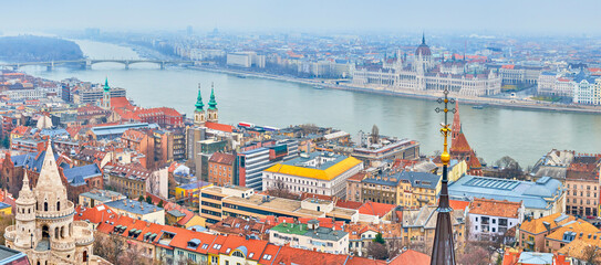 Budapest cityscape from Fisherman's Bastion, Hungary