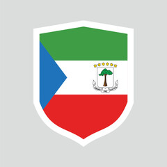 Equatorial Guinea Flag in Shield Shape Frame