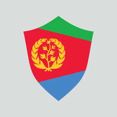 Eritrea Flag in Shield Shape Frame