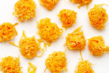 Thai crispy flossy sweet Eggs floss (Foi Thong Krob)