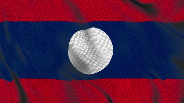 animation of the Laos flag waving in the wind