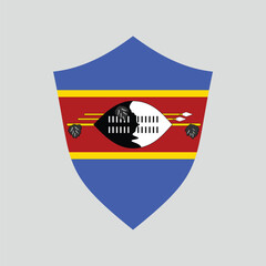 Eswatini Flag in Shield Shape Frame
