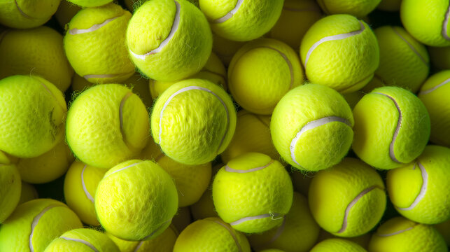 Un tas de balles de tennis. - Powered by Adobe