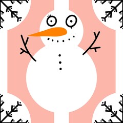 Winter seamless snowman pattern for fabrics and textiles and packaging