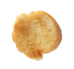 Piece of toasted bread isolated on white