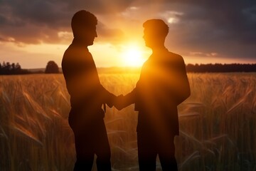 businessmen farmers handshake agreement making a deal