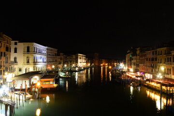 grand canal city Venice at night