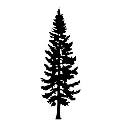 Pine Tree Silhouette Vector Clipart.	