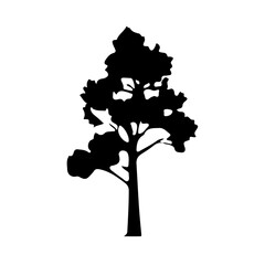Pine Tree Silhouette Vector Clipart.	