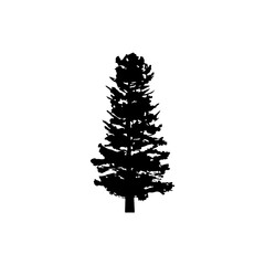 Pine Tree Silhouette Vector Clipart.
