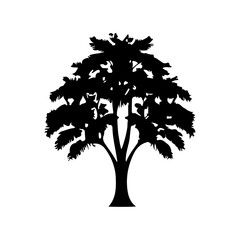 Tree Silhouette Vector Clipart.