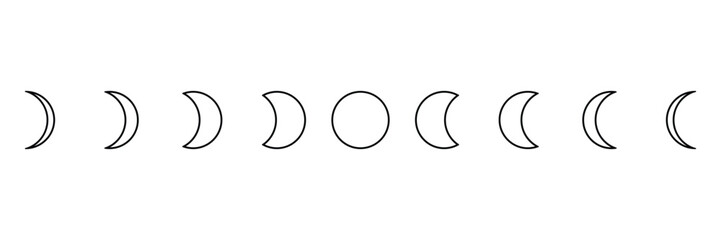 Set of moon phase simple icon. Mystic Celestial symbol collection. Vector Illustration. © Graphic design 125