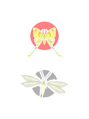 Luna Moth  Butterfly Sticker