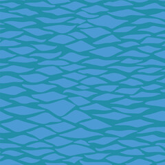 Symmetrical arrangement of blue electric waves on an azure background forming a seamless pattern