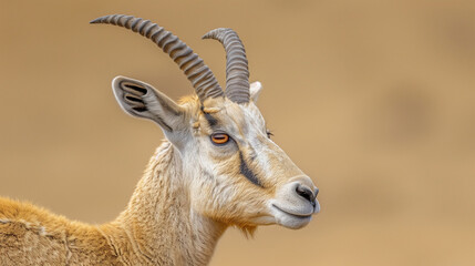 Close Up of a Goat With Very Long Horns