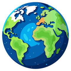 A cartoon illustration depicting the Earth, with Europe located at the center