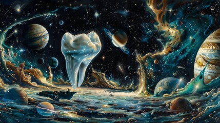 Cosmic Mouth: An abstract depiction of the universe as a gaping maw