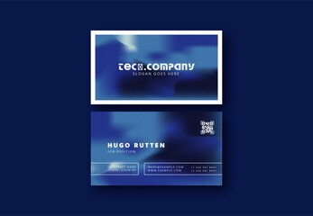 Blue gradient Business Card template Print