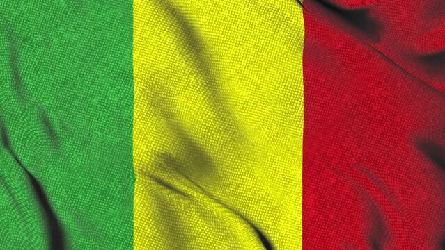  animation of the mali flag waving in the wind	