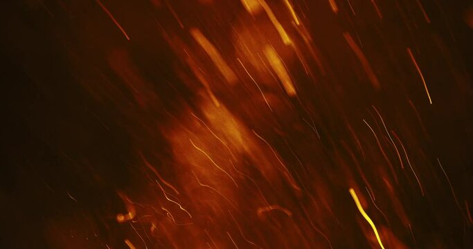 Rapid Dance Of Orange And Yellow Particles