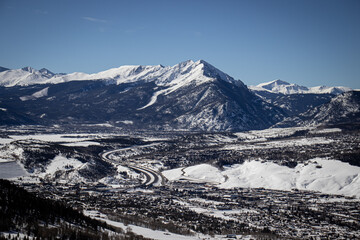 The Rocky Mountains during wintertime in Summit County, Colorado