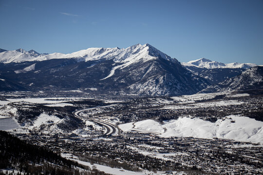 The Rocky Mountains during wintertime in Summit County, Colorado