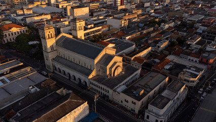 Mogi das Cruzes, São Paulo Brazil - May 18, 2024 The public filled the streets of the city center of Mogi das Cruzes, to demonstrate their faith and devotion EDITORIAL