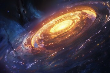 Cosmic Lotus: Abstract Galactical Artwork