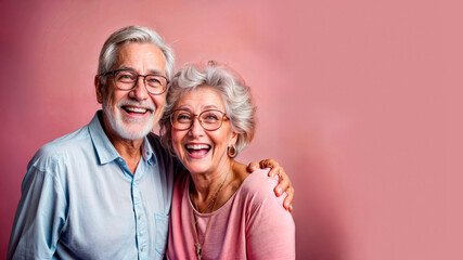 Astonishment. Incredible. An older couple looking at the camera with an expression of surprise. AI Generated.