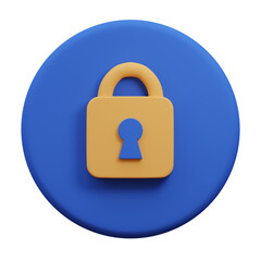 Lock 3D Illustration, User Interface Icon.