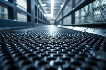 Fototapeta premium Industrial Metal Flooring Perspective