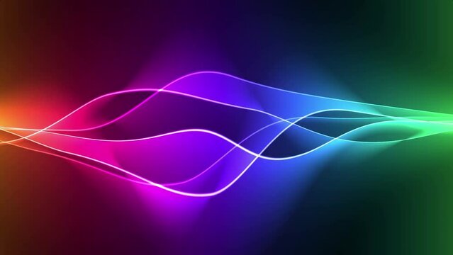 Mesmerizing Colorful Light Waves Animation Displaying a Spectrum of Colors
