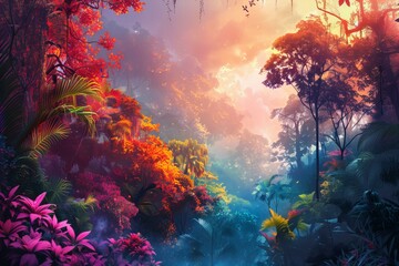 Vibrant Fantasy Forest Scenery