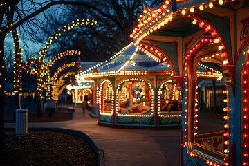 Obraz premium Festive Carnival at Night