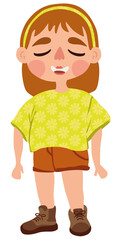 niña feliz dibujo animado ilustración infantil 