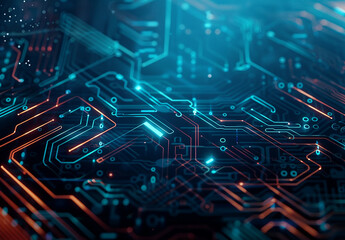 Fototapeta premium Photo of computer circuit board background