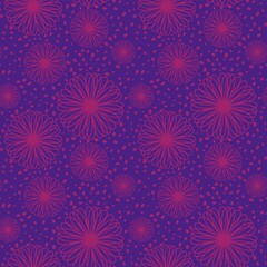 Fototapeta premium Simple floral seamless pattern with flowers for fabrics and cards and linens