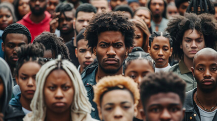 Vibrant web banner showcasing individuals from diverse ethnic backgrounds coming together in harmony, capturing a range of skin tones, clothing styles, and expressions to represent diversity.
