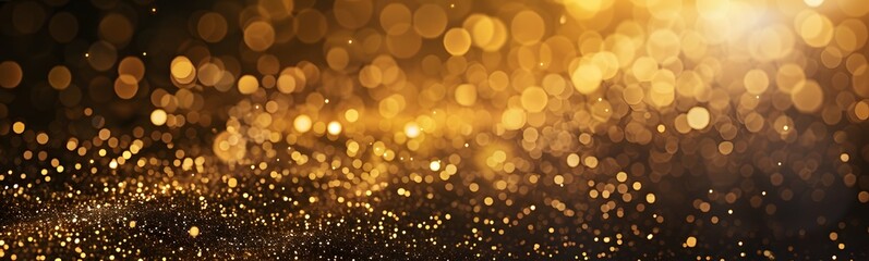 Abstract blur gold bokeh background.