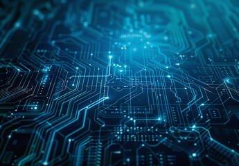 Fototapeta premium Photo of computer circuit board background
