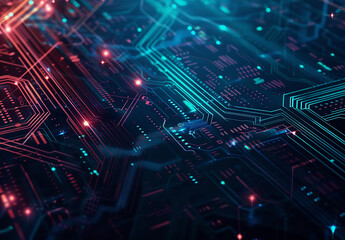 Fototapeta premium Photo of computer circuit board background