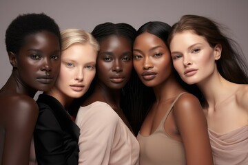 Obraz premium Diverse Group of Women Posing Together in Studio