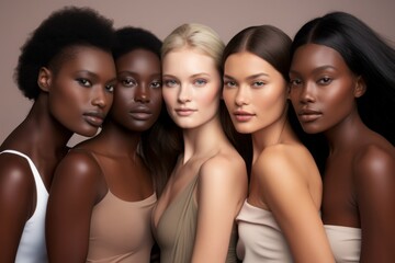 Obraz premium Diverse Group of Women Posing Together in Studio