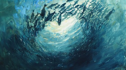 Heart shaped school of fish for romantic or nature themed designs