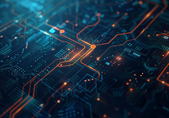 Fototapeta premium Photo of computer circuit board background