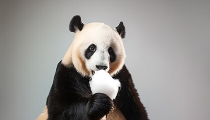 Panda Enjoying Cotton Candy Delight