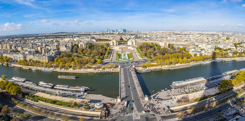 The Trocadero gardens at the foot of the Eiffel Tower