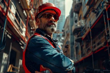 Independent Contractor collaborating with skilled craftsmen at dynamic construction site