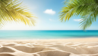 Beautiful realistic summer background with beach scenery.