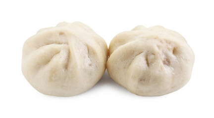 Delicious bao buns (baozi) isolated on white